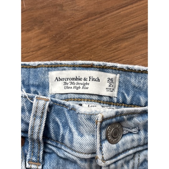 Abercrombie & Fitch Curve Love 90's Straight Ultra High Rise Jeans Women's Sz 2 - Picture 5 of 9